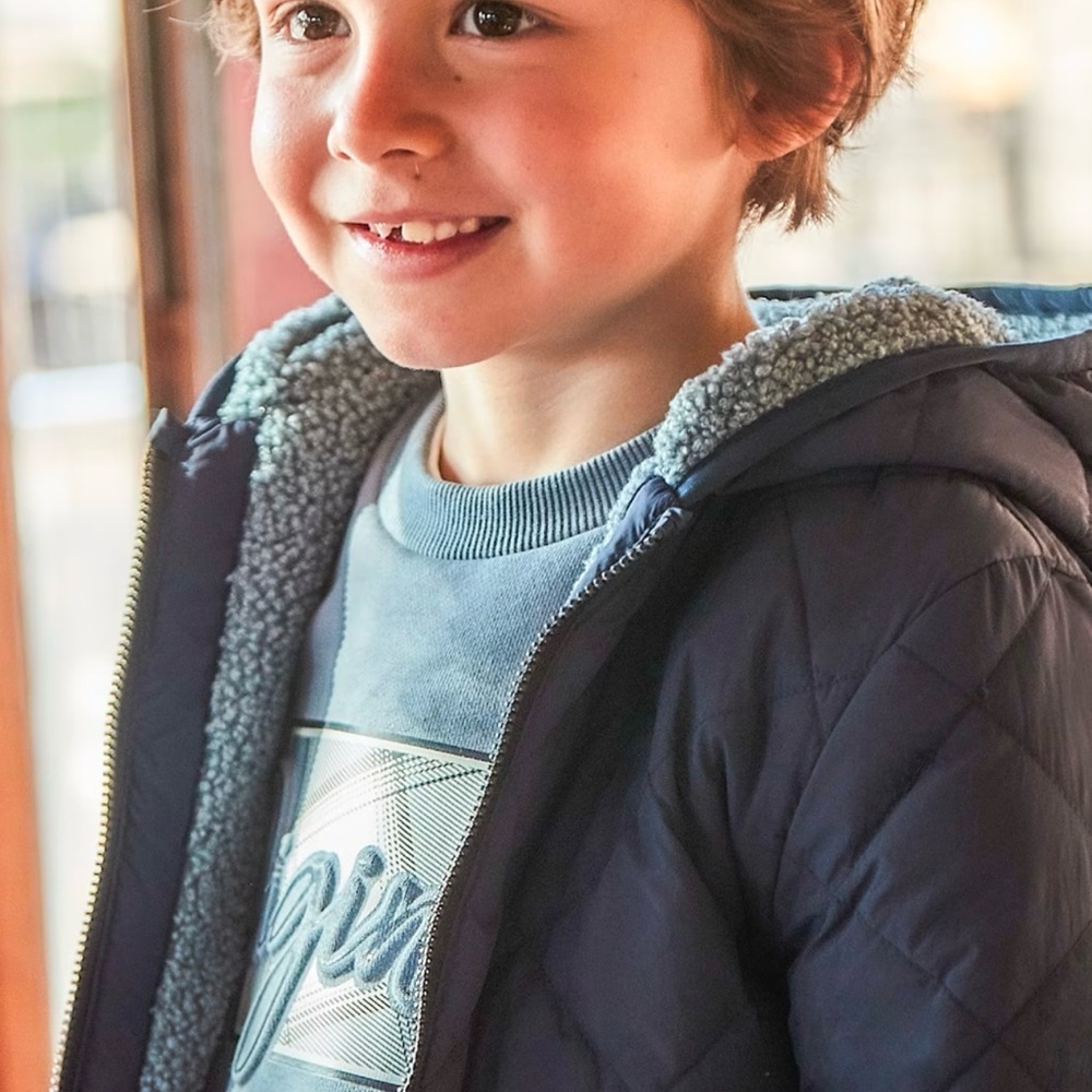 Children's Navy Quilted Jacket